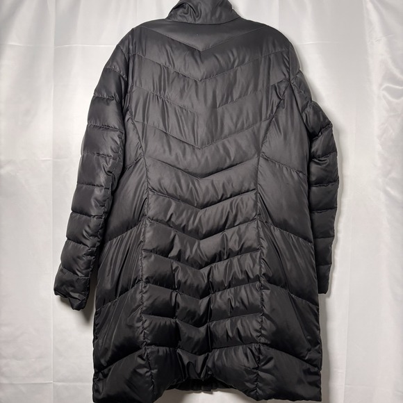 Eddie Bauer Black Goose Down Puffer Long Jacket EB550 Fill Power XL No Hood - Picture 2 of 8